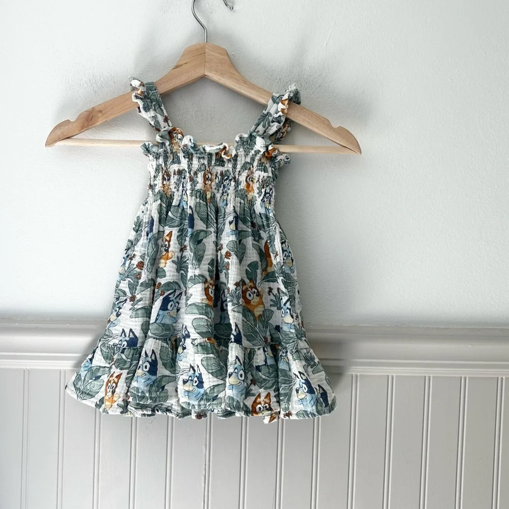 Bluey Girls 12 Months Bingo Bluey Casual Cotton Dress